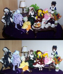 Rating: Safe Score: 0 Tags: 1boy 6+girls blonde_hair blue_dress blue_eyes blurry blurry_foreground bow brown_hair closed_eyes depth_of_field doll dress flower green_dress hat multiple_dolls multiple_girls painting_(object) short_hair sitting souseiseki suigintou suiseiseki sunflower tagme wings yellow_flower User: admin