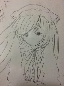 Rating: Safe Score: 0 Tags: 1girl animal_ears bangs cat_ears eyebrows_visible_through_hair greyscale image long_sleeves monochrome solo suiseiseki traditional_media upper_body User: admin