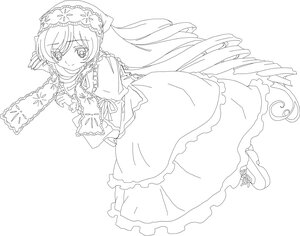 Rating: Safe Score: 0 Tags: 1girl auto_tagged boots bow dress frilled_dress frills full_body greyscale image long_hair long_sleeves looking_at_viewer monochrome smile solo striped striped_background suiseiseki vertical_stripes very_long_hair User: admin