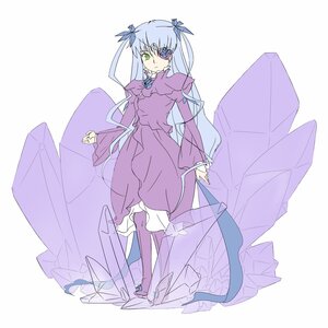 Rating: Safe Score: 0 Tags: 1girl barasuishou dress eyepatch full_body green_eyes hair_ribbon image long_hair long_sleeves looking_at_viewer purple_dress ribbon see-through solo standing striped vertical_stripes User: admin