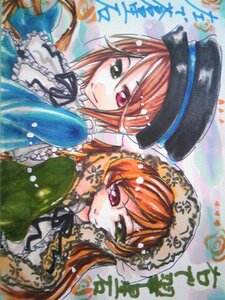 Rating: Safe Score: 0 Tags: 2girls brown_hair dress frills green_dress hat heterochromia image long_hair long_sleeves looking_at_viewer multiple_girls pair red_eyes short_hair siblings sisters smile souseiseki suiseiseki twins User: admin
