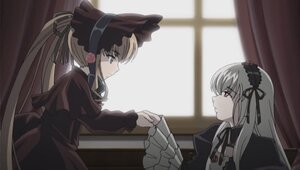 Rating: Safe Score: 0 Tags: 2girls bonnet curtains dress flower hairband image long_hair long_sleeves looking_at_another multiple_girls pair profile ribbon rose shinku silver_hair suigintou window User: admin