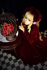 Rating: Safe Score: 0 Tags: 1girl argyle argyle_background argyle_legwear blonde_hair blue_eyes board_game bonnet checkerboard_cookie checkered checkered_background checkered_floor checkered_kimono checkered_scarf checkered_skirt chess_piece cookie flag floor flower lips long_hair on_floor perspective pink_rose red_dress reflection reflective_floor rose shinku sitting solo tile_floor tile_wall tiles vanishing_point User: admin