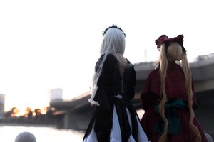 Rating: Safe Score: 0 Tags: 2girls blonde_hair dress facing_away long_hair long_sleeves multiple_cosplay multiple_girls red_dress tagme very_long_hair User: admin
