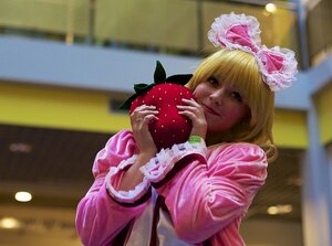 Rating: Safe Score: 0 Tags: 1girl apple blonde_hair blurry blurry_background blurry_foreground bow depth_of_field dress food frills fruit hair_bow hinaichigo holding holding_food holding_fruit indoors long_sleeves looking_at_viewer photo pink_dress realistic solo strawberry upper_body watermelon User: admin
