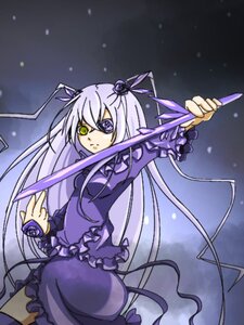Rating: Safe Score: 0 Tags: 1girl barasuishou blue_eyes dress frills hair_ornament heterochromia image long_hair magical_girl ribbon rose serious skirt solo thighhighs User: admin