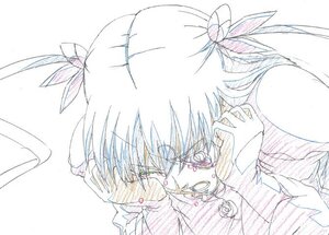 Rating: Safe Score: 0 Tags: 1girl auto_tagged barasuishou hair_ornament hair_ribbon image long_hair long_sleeves ribbon solo striped tears traditional_media User: admin