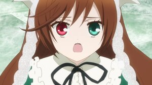 Rating: Safe Score: 0 Tags: 1girl :o black_ribbon brown_hair dress frills green_eyes heterochromia image long_hair long_sleeves looking_at_viewer neck_ribbon open_mouth red_eyes ribbon solo suiseiseki User: admin