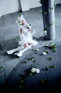 Rating: Safe Score: 0 Tags: 1girl dress flower kirakishou leaf plant sitting solo tiles vines white_dress white_footwear white_hair User: admin