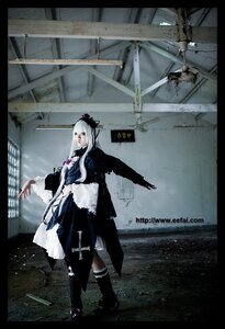 Rating: Safe Score: 0 Tags: 1girl black_border dress hair_ornament letterboxed long_hair pillarboxed solo standing suigintou weapon User: admin