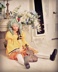 Rating: Safe Score: 0 Tags: 1girl closed_eyes curly_hair flower indoors kanaria komeiji_koishi shoes sitting solo User: admin