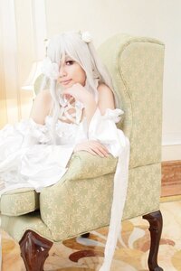 Rating: Safe Score: 0 Tags: 1girl bare_shoulders boots dress high_heels kirakishou lips long_hair sitting solo white_dress white_hair User: admin