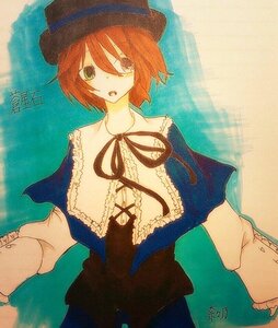 Rating: Safe Score: 0 Tags: 1girl artist_name capelet hat image long_sleeves looking_at_viewer open_mouth red_hair ribbon short_hair signature solo souseiseki User: admin