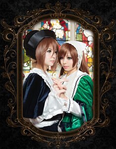 Rating: Safe Score: 0 Tags: 2girls brown_hair frame green_eyes hat lips mirror multiple_cosplay multiple_girls short_hair siblings sisters souseiseki suiseiseki tagme twins User: admin