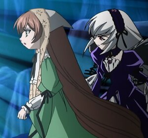 Rating: Safe Score: 0 Tags: 2girls brown_hair dress frills green_dress green_eyes hairband head_scarf image long_hair long_sleeves multiple_girls pair profile red_eyes silver_hair suigintou suiseiseki very_long_hair wings User: admin