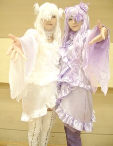 Rating: Safe Score: 0 Tags: 2girls dress foreshortening frills hair_ornament hair_over_one_eye long_hair multiple_cosplay multiple_girls outstretched_arm outstretched_hand pantyhose pointing reaching reaching_out tagme User: admin