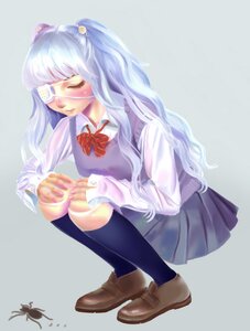 Rating: Safe Score: 0 Tags: 1girl black_legwear blindfold bug butterfly hair_ornament image insect kirakishou kneehighs long_hair pleated_skirt school_uniform shoes skirt socks solo striped User: admin