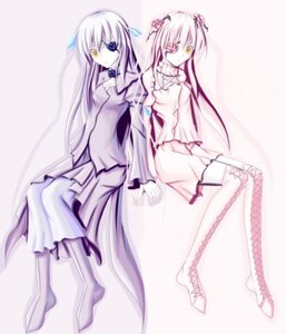 Rating: Safe Score: 0 Tags: 2girls barasuishou boots dress flower gloves hair_flower hair_ornament holding_hands image kirakishou long_hair multiple_girls pair rose striped thighhighs ultimate_madoka vertical-striped_legwear vertical_stripes yellow_eyes User: admin