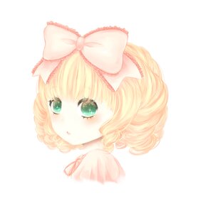Rating: Safe Score: 0 Tags: 1girl blonde_hair blush bow green_eyes hair_bow hina_ichigo hinaichigo image looking_at_viewer pink_bow portrait ribbon short_hair simple_background solo striped striped_background striped_bow striped_shirt vertical_stripes User: admin
