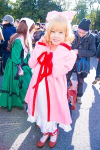 Rating: Safe Score: 0 Tags: blonde_hair brown_hair coat dress green_eyes hat hinaichigo long_hair multiple_boys multiple_girls scarf shoes short_hair smile solo suiseiseki tree User: admin