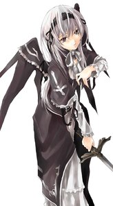 Rating: Safe Score: 0 Tags: 1girl black_dress black_ribbon black_wings dress frilled_sleeves frills highres image kurokoeda long_hair long_sleeves looking_at_viewer red_eyes ribbon rozen_maiden silver_hair simple_background solo suigintou sword weapon white_background wings User: admin