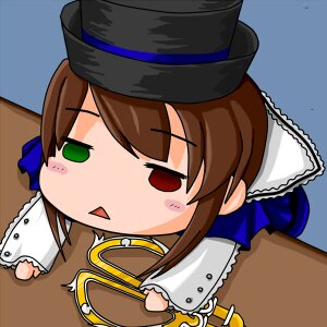 Rating: Safe Score: 0 Tags: 1girl bow brown_hair chibi hair_ornament hat image ribbon solo souseiseki User: admin