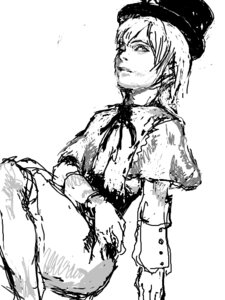 Rating: Safe Score: 0 Tags: 1boy blood blood_on_face bloody_clothes greyscale hat image monochrome solo souseiseki User: admin