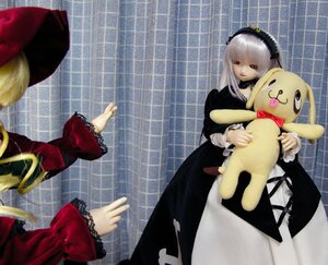 Rating: Safe Score: 0 Tags: blonde_hair blurry doll dress frills hairband long_sleeves multiple_dolls multiple_girls shinku silver_hair suigintou tagme User: admin