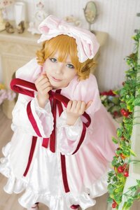 Rating: Safe Score: 0 Tags: 1girl bangs blonde_hair blue_eyes blurry blurry_background blurry_foreground bonnet depth_of_field dress drill_hair flower food frills fruit hinaichigo lace lips long_sleeves looking_at_viewer photo ribbon smile solo strawberry User: admin