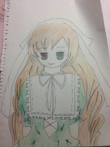 Rating: Safe Score: 0 Tags: 1girl capelet dress image long_hair looking_at_viewer photo smile solo suiseiseki traditional_media very_long_hair User: admin