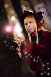 Rating: Safe Score: 0 Tags: 1girl blonde_hair blue_eyes bonnet dress flower glint jewelry lens_flare lips long_hair long_sleeves magic red_dress red_rose ring rose shinku solo sparkle sparkle_background upper_body User: admin