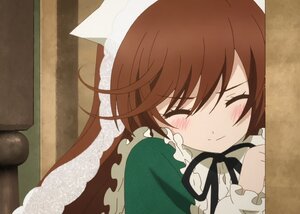 Rating: Safe Score: 0 Tags: 1girl animal_ears blush brown_hair cat_ears closed_eyes dress frills image in_box long_sleeves ribbon smile solo suiseiseki table User: admin