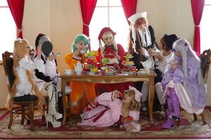 Rating: Safe Score: 0 Tags: 6+girls blonde_hair blue_hair brown_hair curtains dress food green_hair hair_ornament indoors long_hair maid multiple_cosplay multiple_girls short_hair sitting tagme window User: admin