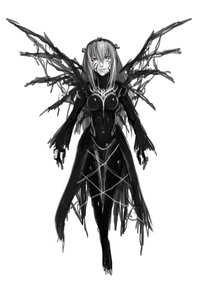 Rating: Safe Score: 0 Tags: 1girl breasts chain full_body greyscale image looking_at_viewer monochrome solo spot_color standing suigintou white_background User: admin