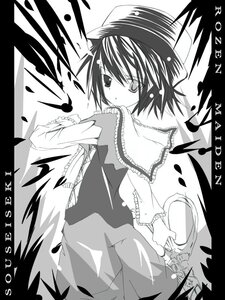 Rating: Safe Score: 0 Tags: 1girl black_border capelet frills greyscale hat image letterboxed long_sleeves looking_at_viewer looking_back monochrome nagae_iku shawl short_hair skirt solo souseiseki User: admin