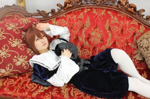 Rating: Safe Score: 0 Tags: 1boy animal_ears brown_hair couch flower green_eyes long_sleeves looking_at_viewer lying pants pillow solo souseiseki white_legwear User: admin
