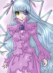 Rating: Safe Score: 0 Tags: 1girl barasuishou blue_flower dress expressionless eyepatch flower frills image long_hair long_sleeves puffy_sleeves purple_dress ribbon rose solo very_long_hair yellow_eyes User: admin