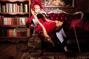 Rating: Safe Score: 0 Tags: 1girl blonde_hair book bookshelf dress library long_hair red_dress shinku solo stuffed_animal twintails very_long_hair User: admin