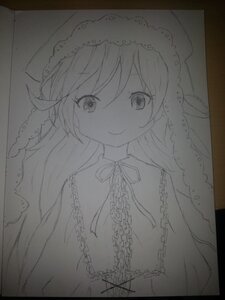 Rating: Safe Score: 0 Tags: 1girl bangs blush chain closed_mouth dress eyebrows_visible_through_hair greyscale hair_between_eyes image long_hair long_sleeves looking_at_viewer monochrome neck_ribbon photo smile solo suiseiseki traditional_media upper_body veil User: admin