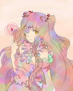 Rating: Safe Score: 0 Tags: 1girl dress frills gradient_hair hair_ornament hijiri_byakuren image kirakishou long_hair multicolored_hair smile solo yellow_eyes User: admin