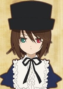 Rating: Safe Score: 0 Tags: 1girl bangs brown_hair closed_mouth expressionless frills green_eyes hat heterochromia image looking_at_viewer red_eyes ribbon short_hair simple_background solo souseiseki upper_body yellow_background User: admin