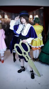 Rating: Safe Score: 0 Tags: black_hair dress frills hat multiple_cosplay multiple_girls shoes short_hair sitting tagme white_legwear User: admin