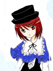 Rating: Safe Score: 0 Tags: 1girl :o blue_dress dress green_eyes hat heterochromia image long_sleeves looking_at_viewer red_eyes short_hair simple_background solo souseiseki upper_body white_background User: admin