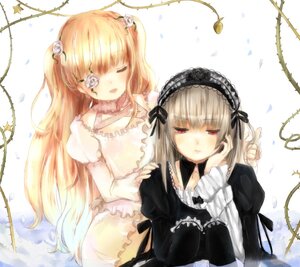 Rating: Safe Score: 0 Tags: 2girls blonde_hair closed_eyes dress eyepatch flower frills hairband image kirakishou leaf lolita_hairband long_hair long_sleeves multiple_girls pair red_eyes ribbon rose suigintou twintails vines white_flower User: admin