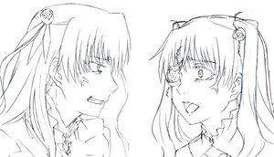 Rating: Safe Score: 0 Tags: 2girls angry auto_tagged barasuishou flower greyscale hair_flower hair_ornament image kirakishou long_hair monochrome multiple_girls pair profile simple_background sketch smile souryuu_asuka_langley white_background User: admin