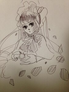 Rating: Safe Score: 0 Tags: 1girl dress greyscale image jewelry long_hair long_sleeves looking_at_viewer monochrome photo shinku solo traditional_media upper_body veil User: admin