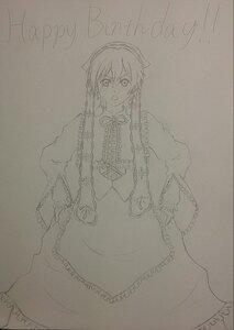 Rating: Safe Score: 0 Tags: 1girl braid chain greyscale image long_hair long_sleeves looking_at_viewer monochrome open_mouth solo suiseiseki traditional_media twin_braids User: admin
