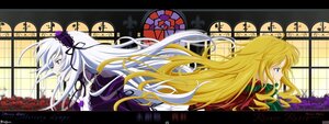 Rating: Safe Score: 0 Tags: 2girls absurdres blonde_hair blue_eyes copyright_name dress flower hairband highres image letterboxed long_hair multiple_girls pair purple_eyes ribbon rose rozen_maiden shinku solwyvern suigintou vector_trace very_long_hair wide_image User: admin