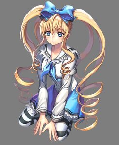 Rating: Safe Score: 0 Tags: 1girl blonde_hair blue_eyes bow dress drill_hair full_body hair_bow image long_hair looking_at_viewer pantyhose school_uniform shinku sitting solo transparent_background twintails very_long_hair User: admin