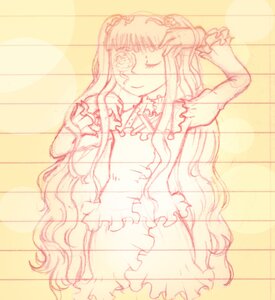 Rating: Safe Score: 0 Tags: 1girl dress frills image kirakishou lineart long_hair looking_at_viewer monochrome sketch smile solo string User: admin